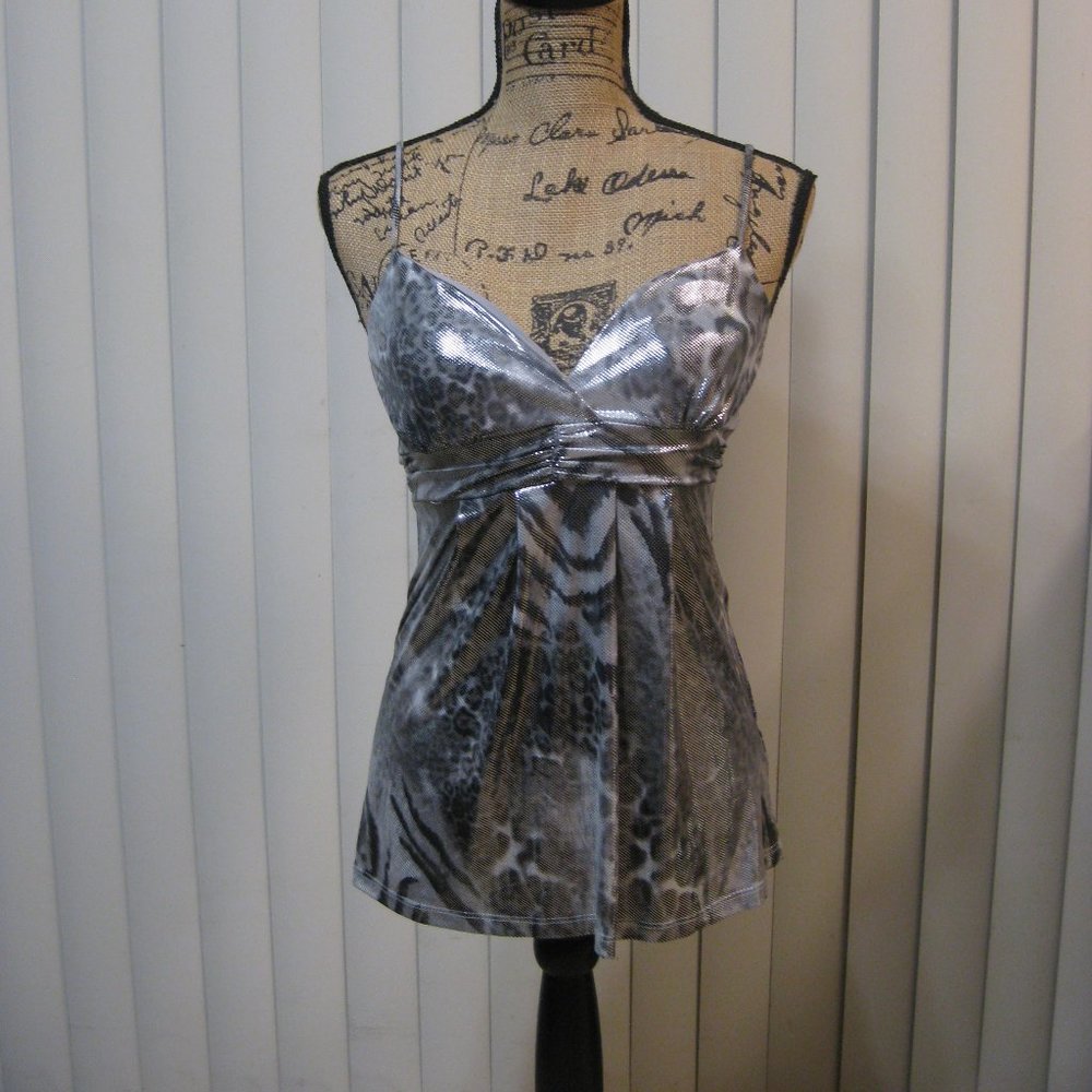 NWOT Rhapsody metallic leopard tank top cami S small